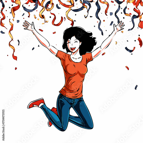 hand-drawn celebratory figure vector illustration for special occasion cards