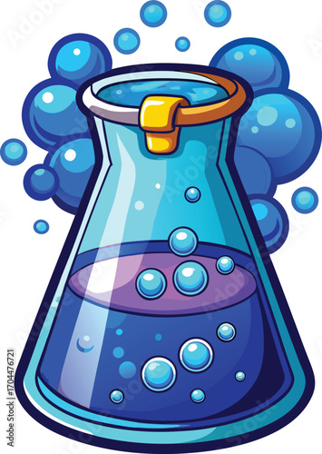 Spooky Lemonade Drink Blue Potion Concoction Bubbles Flask