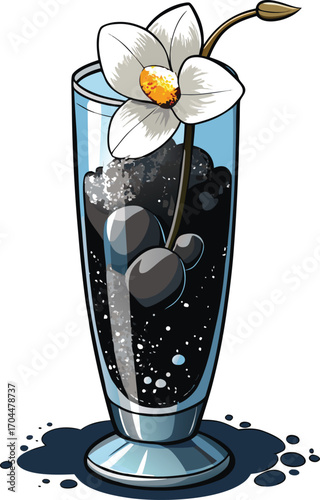 Spooky Lemonade Drink Glass Flower Dark Drink Decor