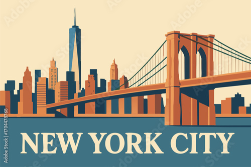 Manhattan Skyline from Brooklyn Bridge