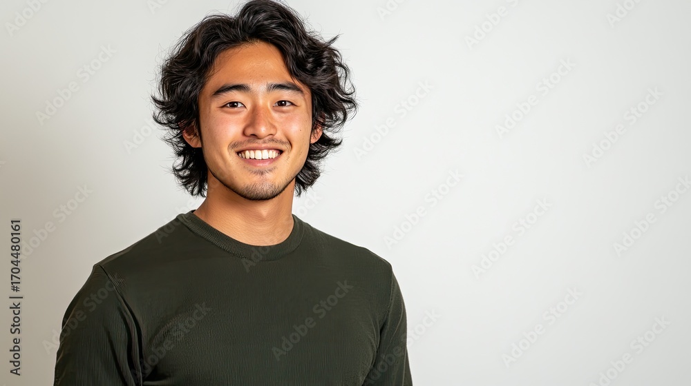 Fototapeta premium Smiling young man portrait on white background