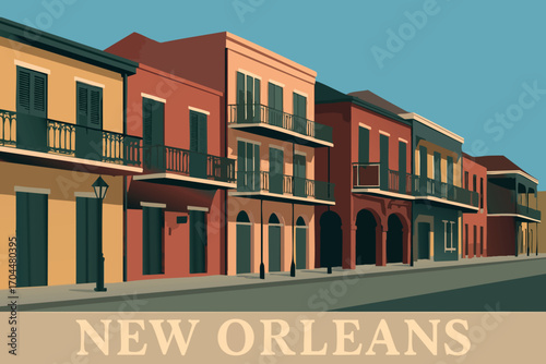 French Quarter Street Scene New Orleans.eps