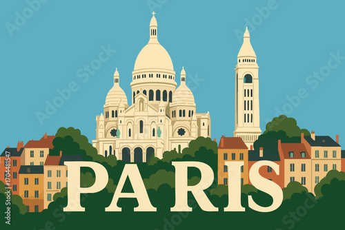 Sacre?-C?ur Basilica Montmartre Paris City View.eps