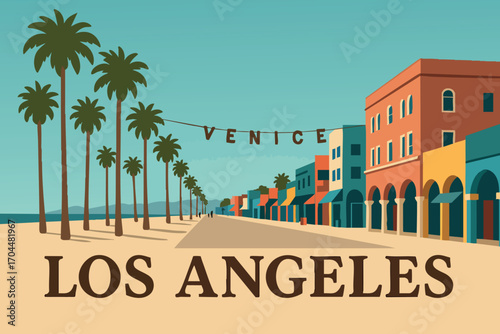 Sunset at Venice Beach Los Angeles.eps