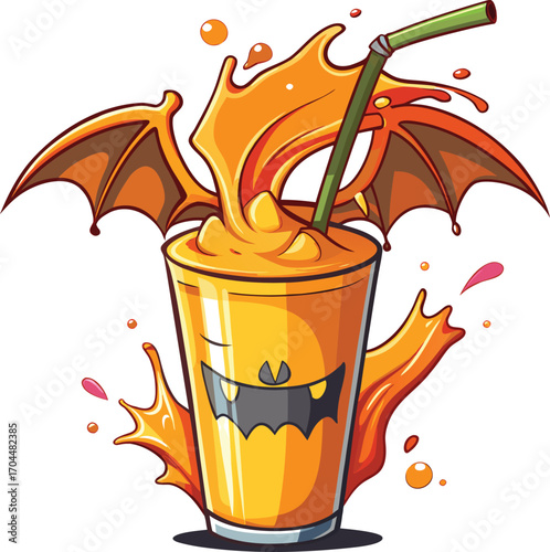 Pumpkin Smoothie Halloween Spooky Orange Juice Drink