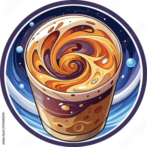 Haunted Iced Latte Cosmic Swirl Coffee Drink