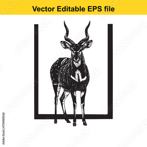 Vector art of kudu antelope illustration