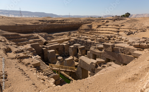 The Osireion at the rear of the temple of Seti I at Abydos.