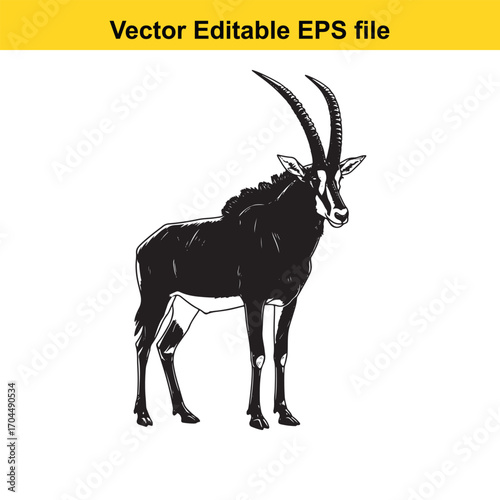 Vector art of sable antelope standing