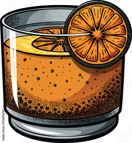 Pumpkin Vodka Cocktail Orange Slice Cocktail Drink Glass