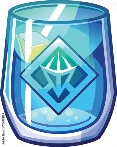 Witch Gin and Tonic Crystal Blue Cocktail Glass Design