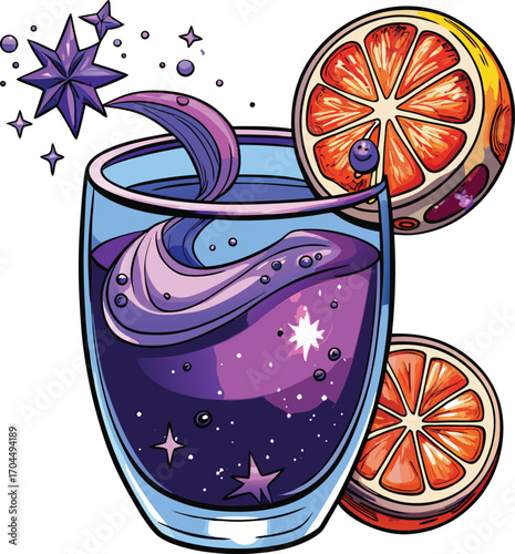 Witch Gin and Tonic Cosmic Citrus Galaxy Drink
