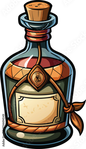 Witch Gin and Tonic Antique Glass Potion Bottle Corked