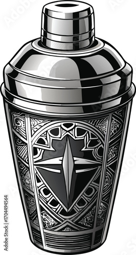 Witch Gin and Tonic Elegant Silver Cocktail Shaker