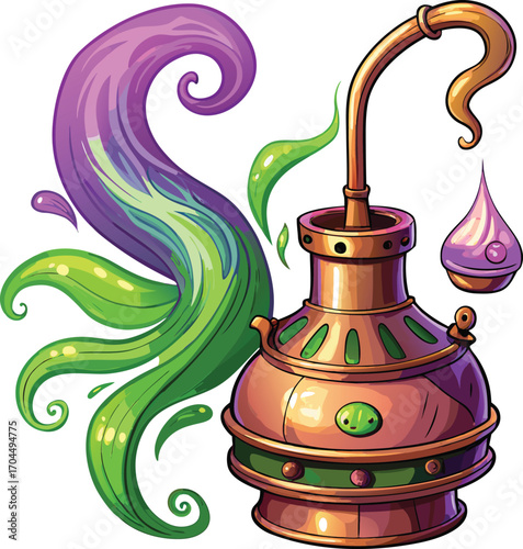 Witch Gin and Tonic Magical Potion Copper Alembic