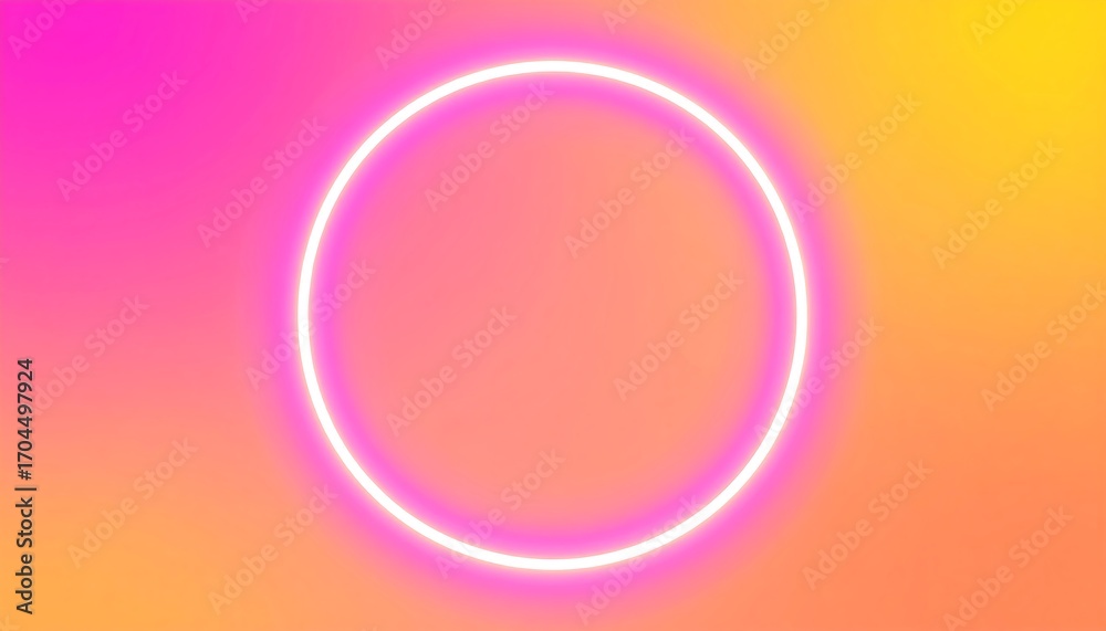Obraz premium Oval neon frame on vibrant gradient