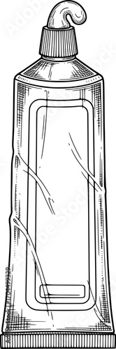 Toothpaste tube icon with hand-drawn style