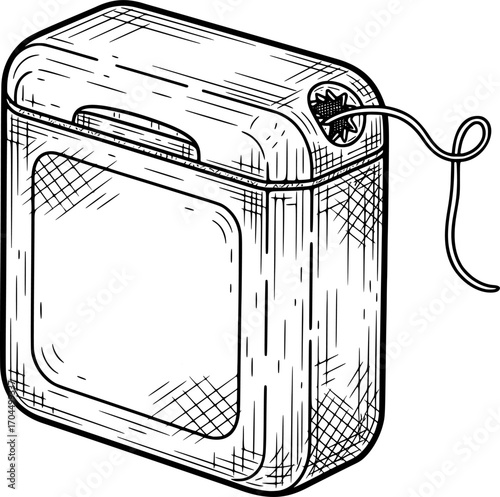Dental floss icon with hand-drawn style