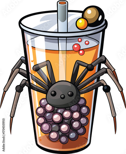 Haunted Bubble Tea Spooky Spider Bubble Tea