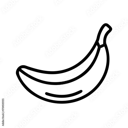 Simple minimal outline icon of a banana thin black stroke vector illustration scalable graphic element