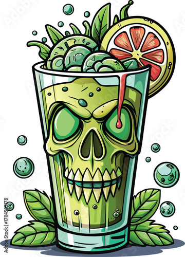 Spooky Mojito Cup Spooky Skull Mojito Cocktail