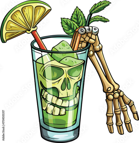 Spooky Mojito Cup Spooky Mojito Skull Cocktail