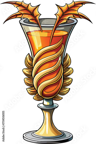 Pumpkin Pina Colada Autumnal Cocktail Glass Design