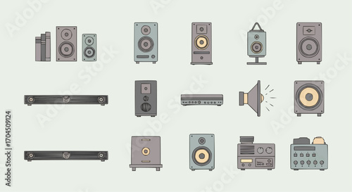 Find the best audio equipment speakers soundbars and home theater systems for your listening experience vector