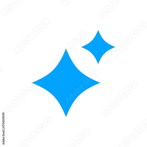Generative AI star and magic sparkles star logo icon with colorful and flat design, modern artificial intelligence and spark star symbol for creative tools and designs.