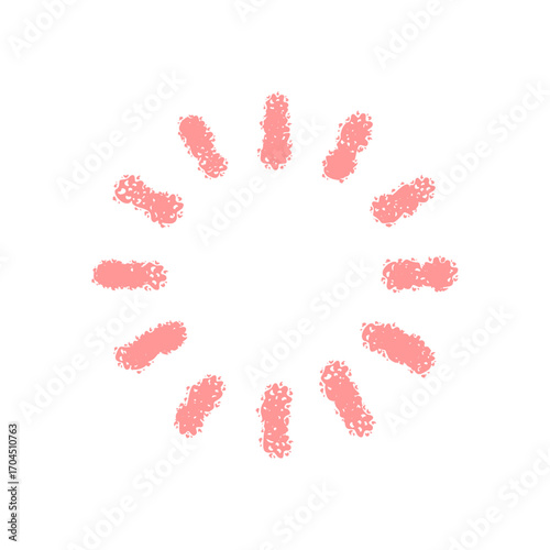 Crayon firework burst icon with round magic shape. Sparkle element gives festive glow and bright symbol for celebration graphic. Modern style fits for party concept or holiday theme.