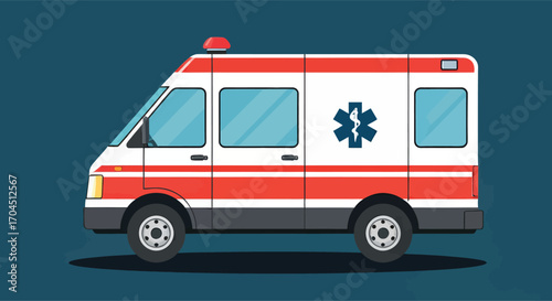 Ambulance emergency medical service vehicle illustration.