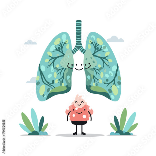 Healthy Lungs Breathing Easy with Nature's Embrace