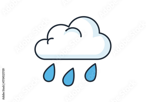 Cloud with Raindrops, Digital Art, Nature Concept, Calm Environment, Vibrant Colors