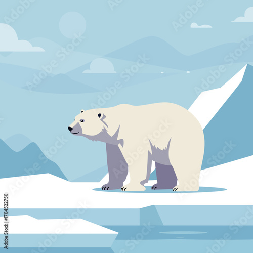 Majestic Polar Bear in Arctic Landscape A Symbol of the Polar Regions