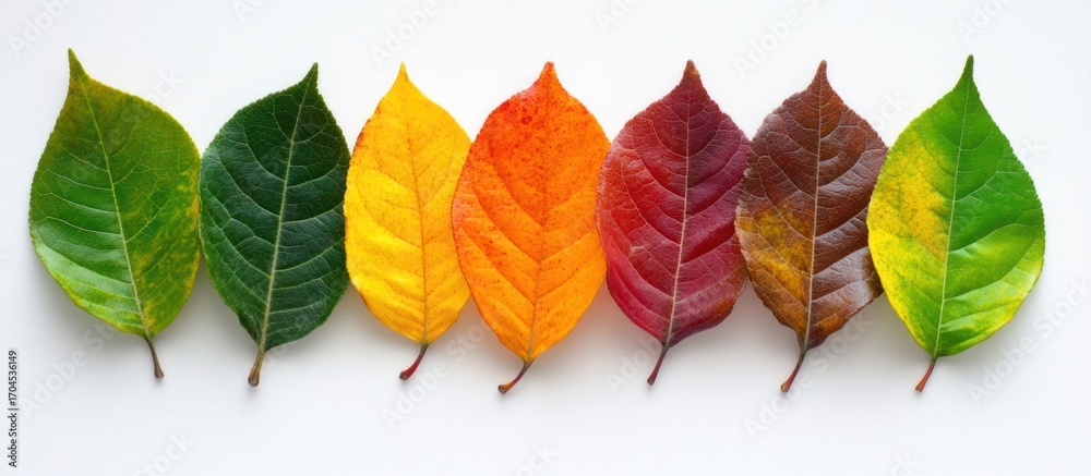 Obraz premium Autumn Leaves Color Gradient Progression