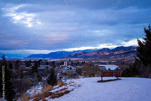 Bridger mountains during the winter in Bozeman Montana