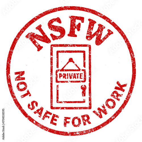 Rubber stamp vector illustrating NSFW designation in bold red