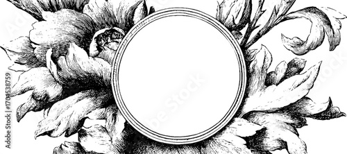 Ornamental vintage frame with floral motif for elegant banner and design