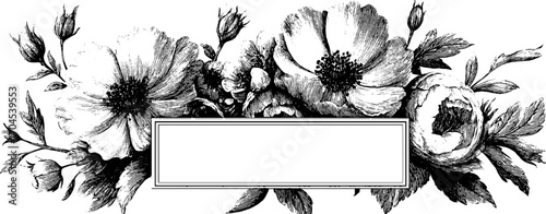 Ornamental vintage floral frame for decorative banner and design