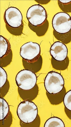 Multiple coconuts showing juice ready to drink.
