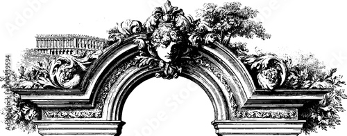 Ornamental vintage frame with classical details for decorative design and historical themes