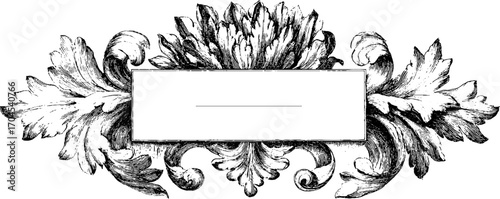 Ornamental vintage frame silhouette design for elegant banner decoration