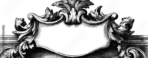 Vintage baroque frame banner with palace elements for design