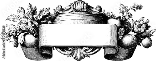 Elegant vintage frame banner with classical arch design for retro decor