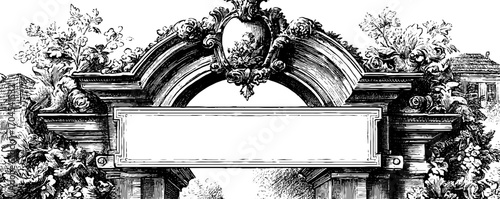 Vintage classical arch frame illustration for banner design
