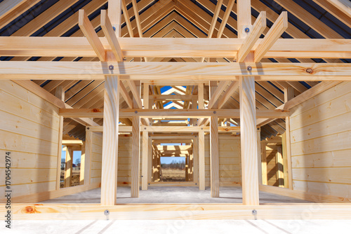 Wooden house under construc...