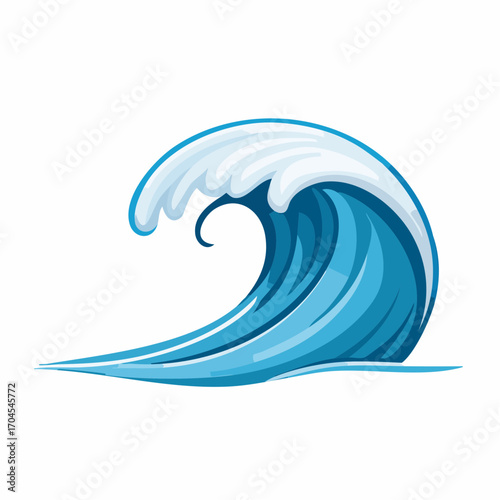 Blue Ocean Wave with White Crest