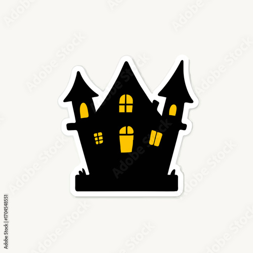 Haunted house glows in the dark on Halloween night

