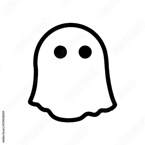 Cute ghost floats gently with wide, innocent eyes

