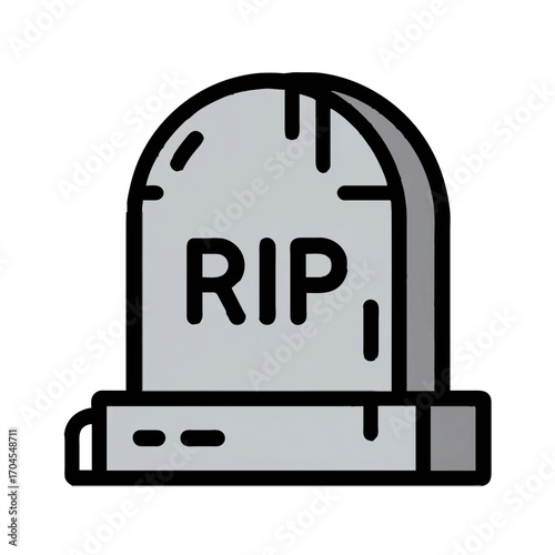 Cartoon tombstone displays RIP for Halloween decoration

